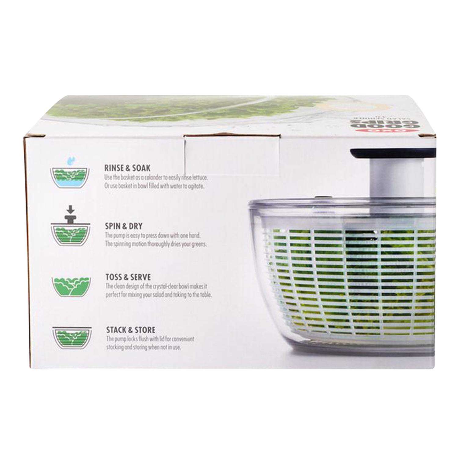 OXO Good Grips White/Clear Plastic Salad Spinner