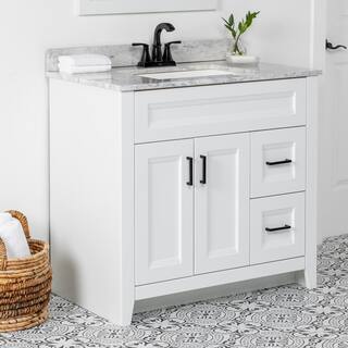 Home Decorators Collection Ridge 36 in. W x 21.6 in. D x 34 in. H Bath Vanity Cabinet without Top in White RG36-WH