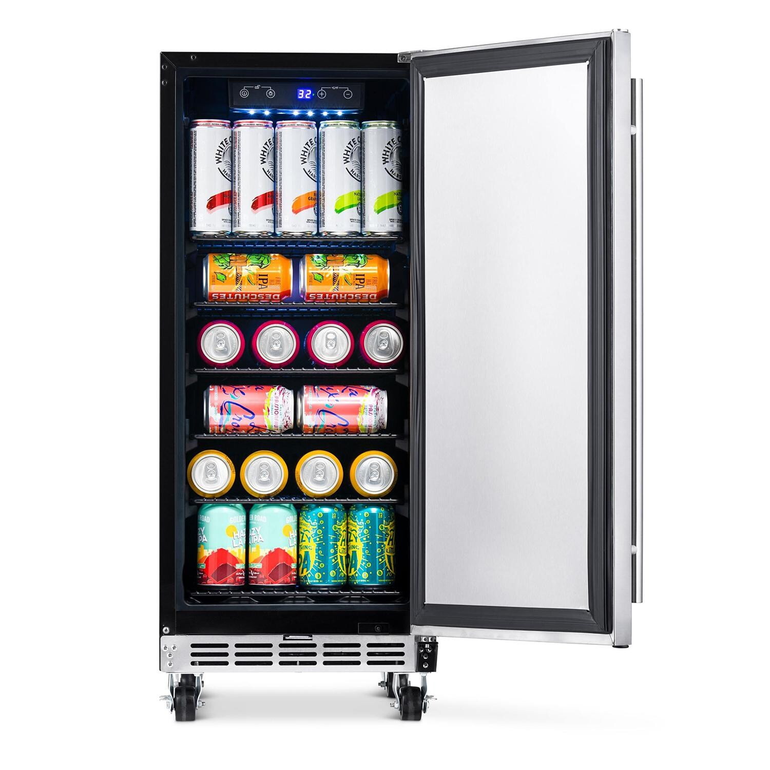 NewAir 15-Inch 3.2 Cu. Ft. Built-in 90 Can Outdoor Beverage Fridge