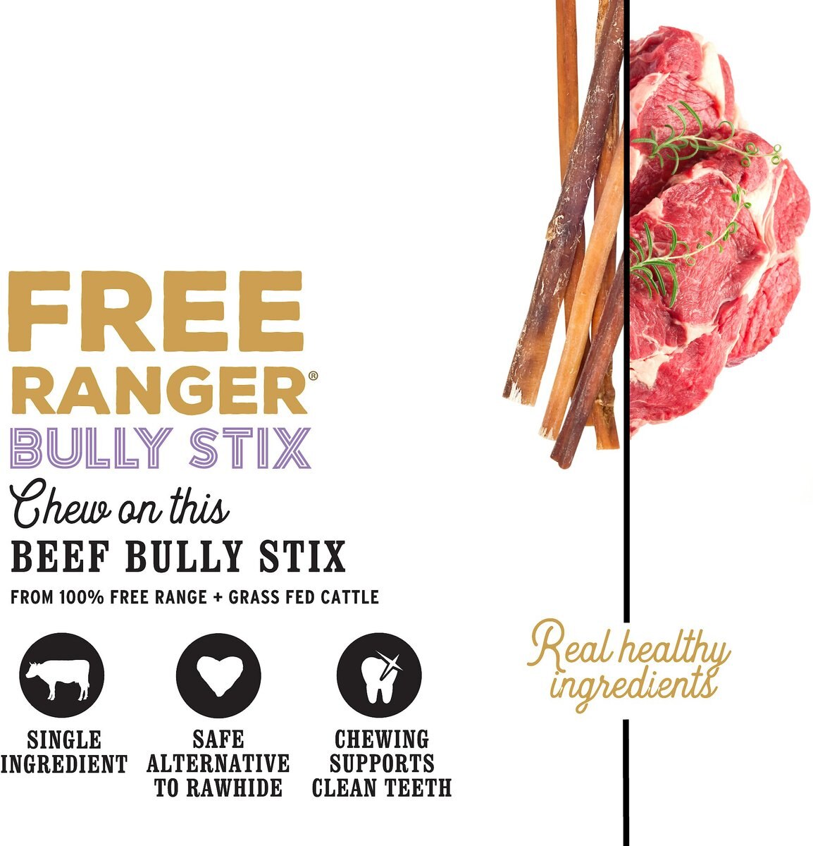 I and Love and You Free Ranger Beef Bully Stix Grain-Free Dog Chews