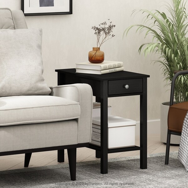 Furinno Classic Rectangular Side Table with Drawer