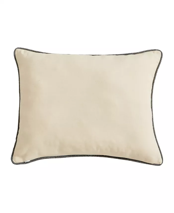 Eddie Bauer Bear Applique Grey Felt Breakfast Pillow