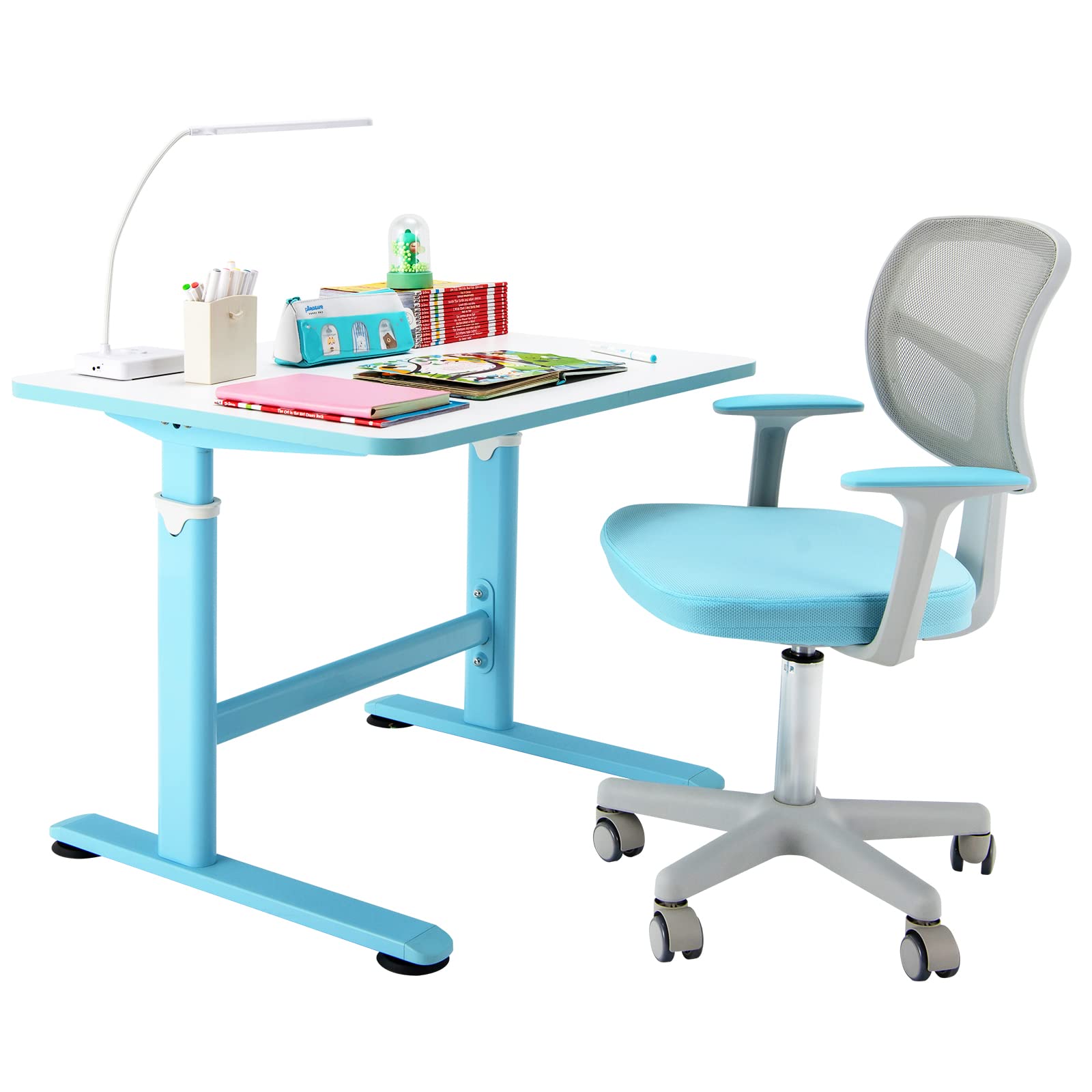 Costzon Kids Desk and Chair Set, Children Study Computer Desk & Chair