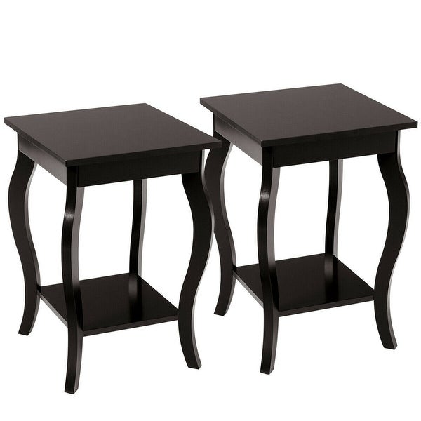 Gymax Set of 2 Accent Side Table Sofa End Table Nightstand Coffee - See Details