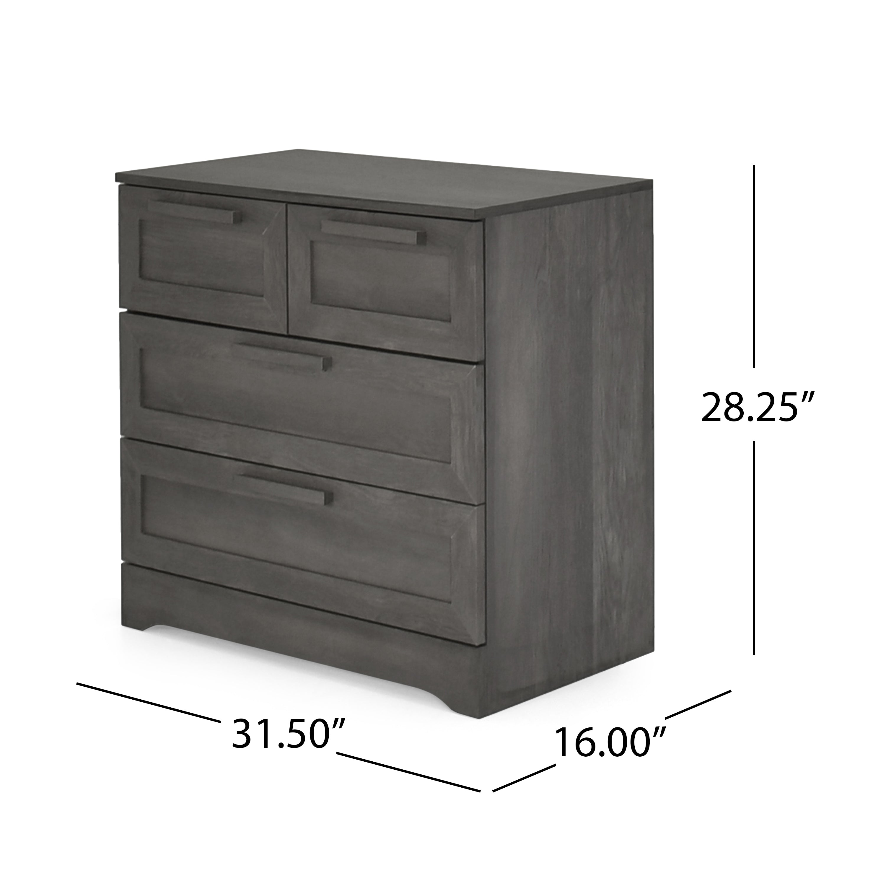 Broxon Rustic Wide 4 Drawer Dresser