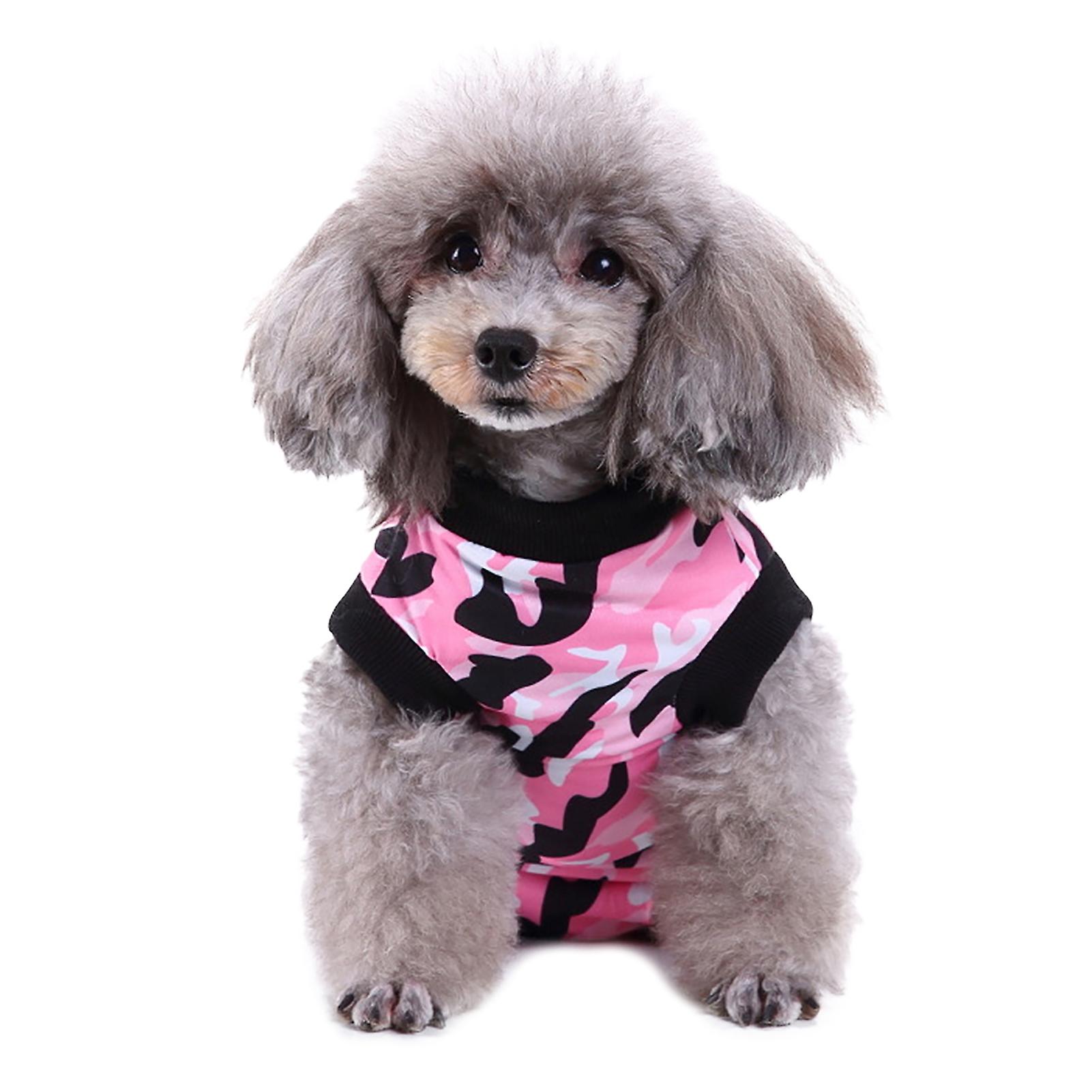 Polyester Pet Recovery Suit Soft Clothes After Surgery Wound Protection for Dogs Cats(Pink M)