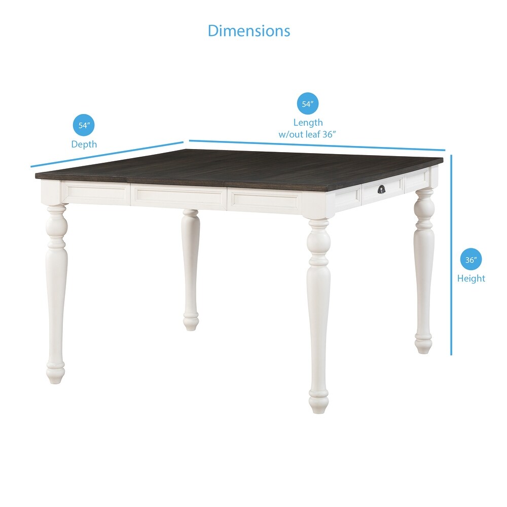 Jillian Farmhouse Two Tone Counter Table by Greyson Living   Two tone soft white and dark Oak