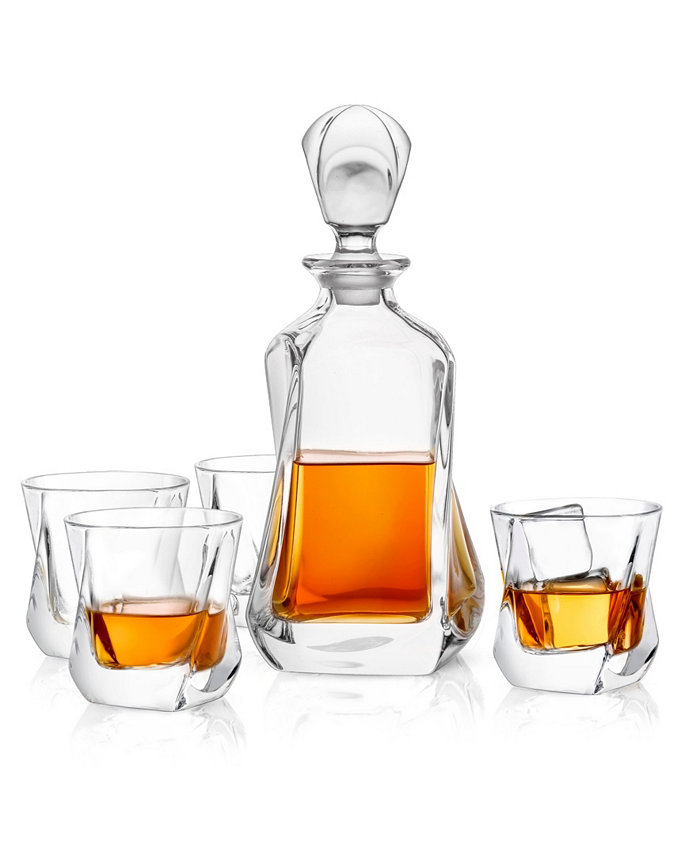 JoyJolt Aurora Whiskey Decanter Set of 5