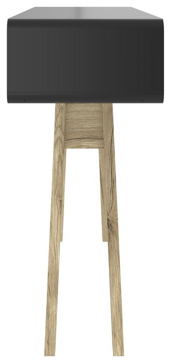 Bestar Alhena 40W Console Table In Black Uv  ampSandy Brown Oak   Transitional   Console Tables   by BisonOffice  Houzz