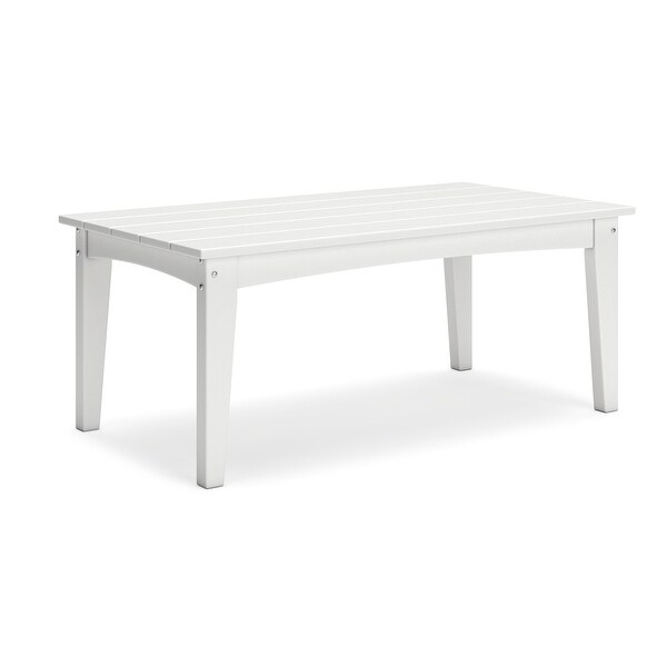 Fini 44 Inch Outdoor Coffee Table，Slatted Top，Modern Style，White Finish