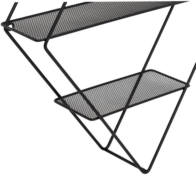 Honey can do Rhombus Metal Wall Shelf Black