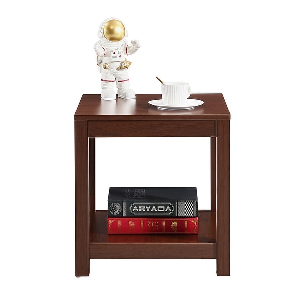 Simple side table， 2-tier small space end table， modern night stand