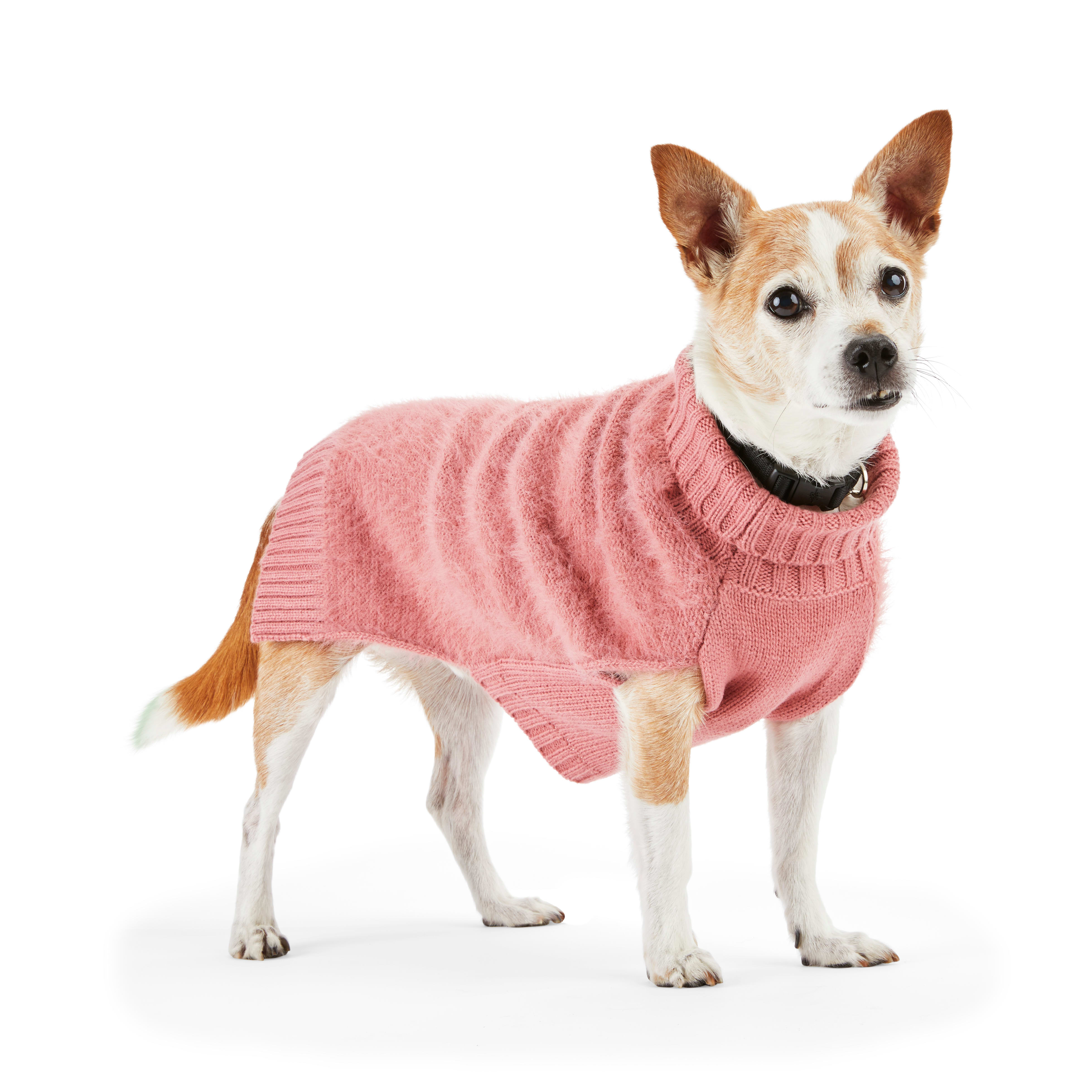 YOULY The Heir Pink Fuzzy Dog Sweater， 3X-Large