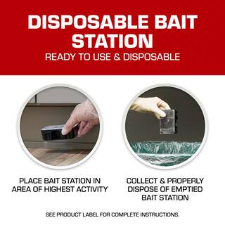 TOMCAT Mouse Killer Child Resistant Disposable Station 4 Pre-Filled Ready-To-Use Bait Stations 037161005