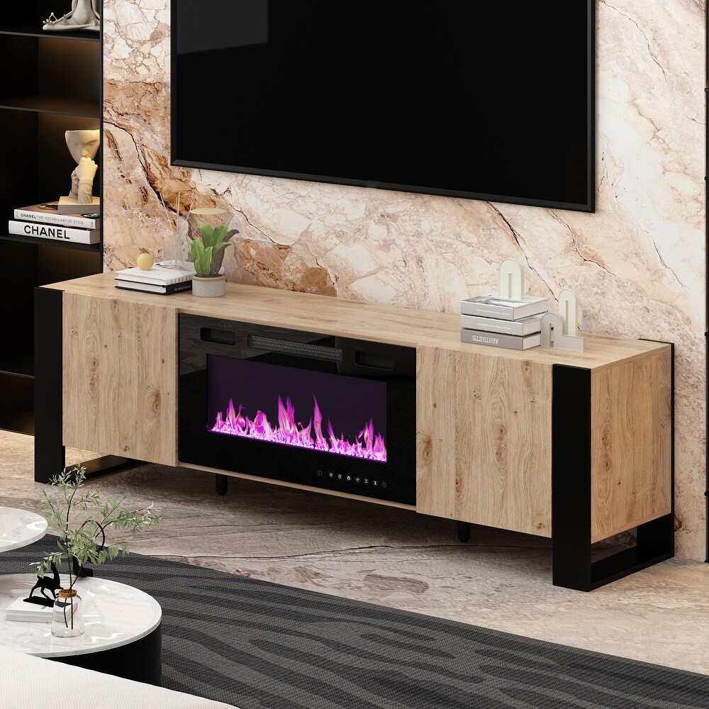 Entertainment Center with Fireplace Option:2 Flame Modes1500W 68.9\