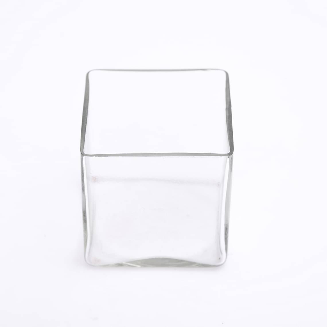 4 Inch (10 cm) Square Glass Vase