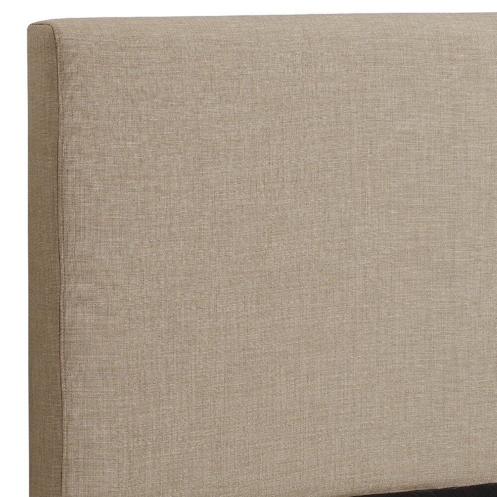 Elle California King Size Upholstered Headboard  Panel Design  Beige