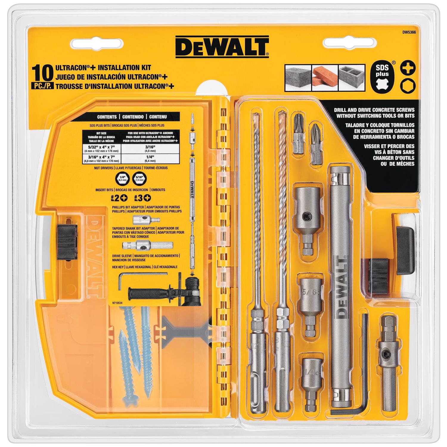 DW Ultracon Drill Bit Set 10 pc