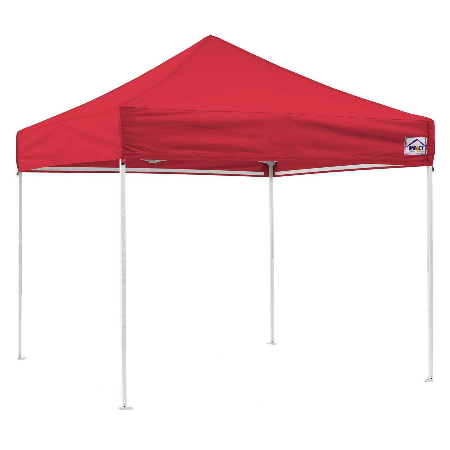 Impact Canopy 10and#215;10 Instant Pop Up Canopy Tent， Straight Leg， Weight Bags， Roller Bag， White