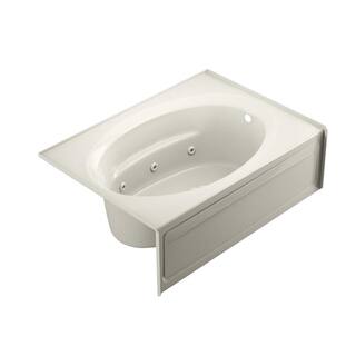 JACUZZI PROJECTA 60 in. L x 42 in. W Acrylic Right Drain Oval in Rectangle Alcove Whirlpool Bathtub in Oyster R4S6042WRL1XXY