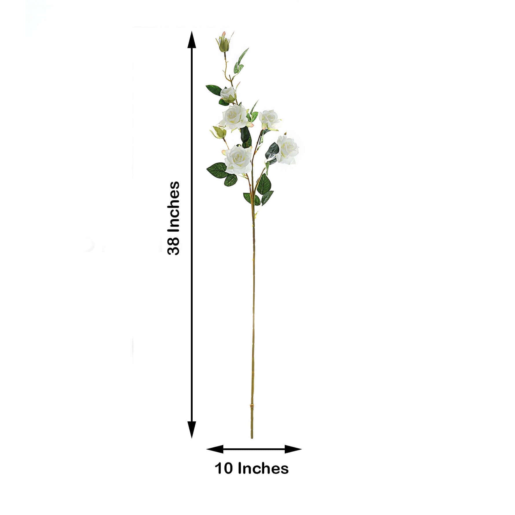 2 Stems Cream Artificial Silk Rose Flower Bouquet Bushes 38