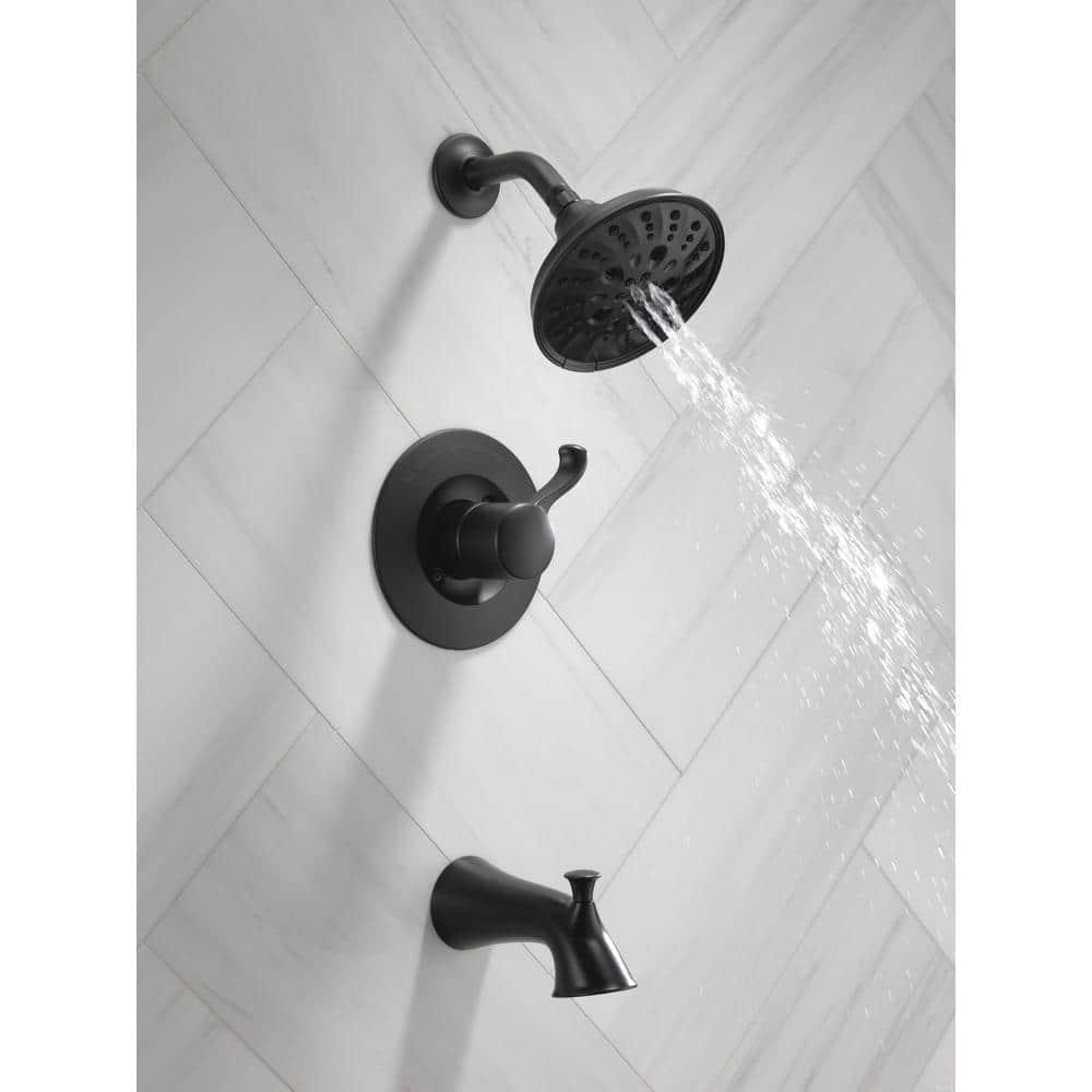 Delta Esato SingleHandle 5Spray Tub and Shower Faucet with H2Okinetic in Matte Black