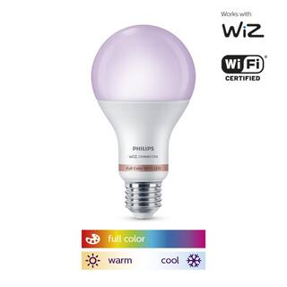 Philips 100-Watt Equivalent A21 LED Smart Wi-Fi Colr Changing Light Bulb powered by WiZ with Bluetooth (4-Pack) 562405