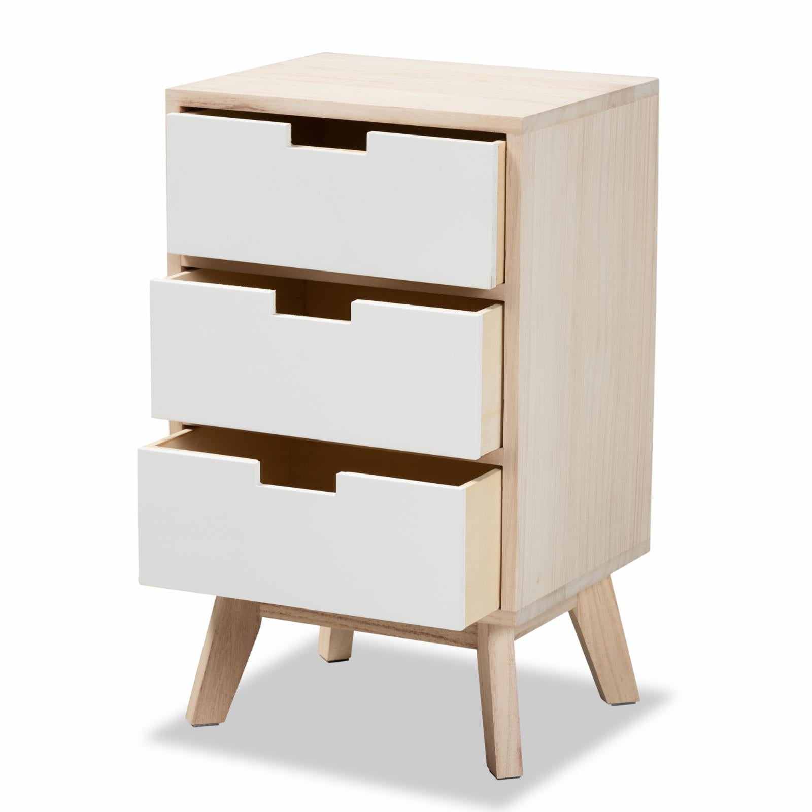 Baxton Studio Halian 3-Drawer Nightstand