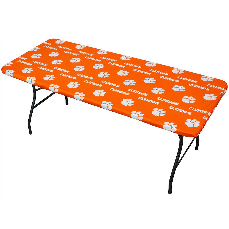 NCAA Clemson Tigers Tailgate Fitted Tablecloth， 72 x 30