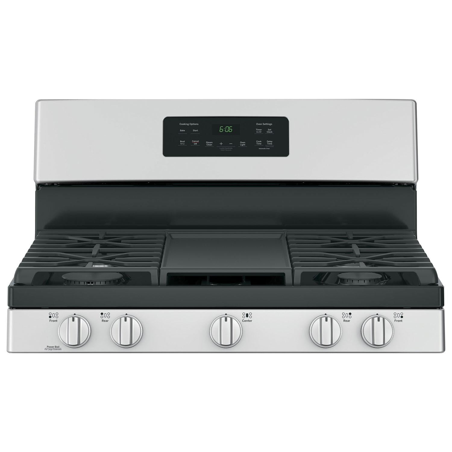 GE 30-inch Freestanding Gas Range with Steam Clean JCGBS66SEKSS