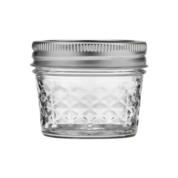 Ball 12ct 4oz Quilted Crystal Jelly Jar With Lid And Band Regular Mouth