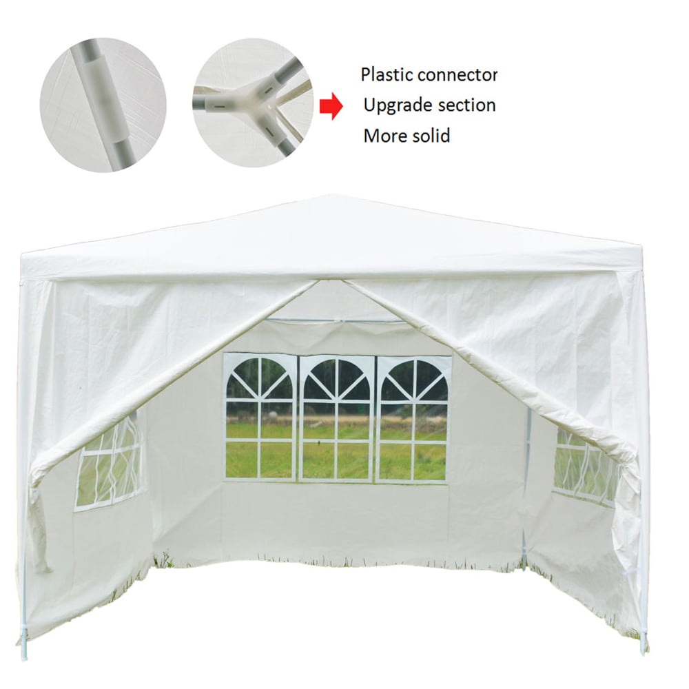 Ktaxon 10' x 10' Party Tent Wedding Canopy Gazebo Wedding Tent Pavilion w/ 4 Sidewalls White