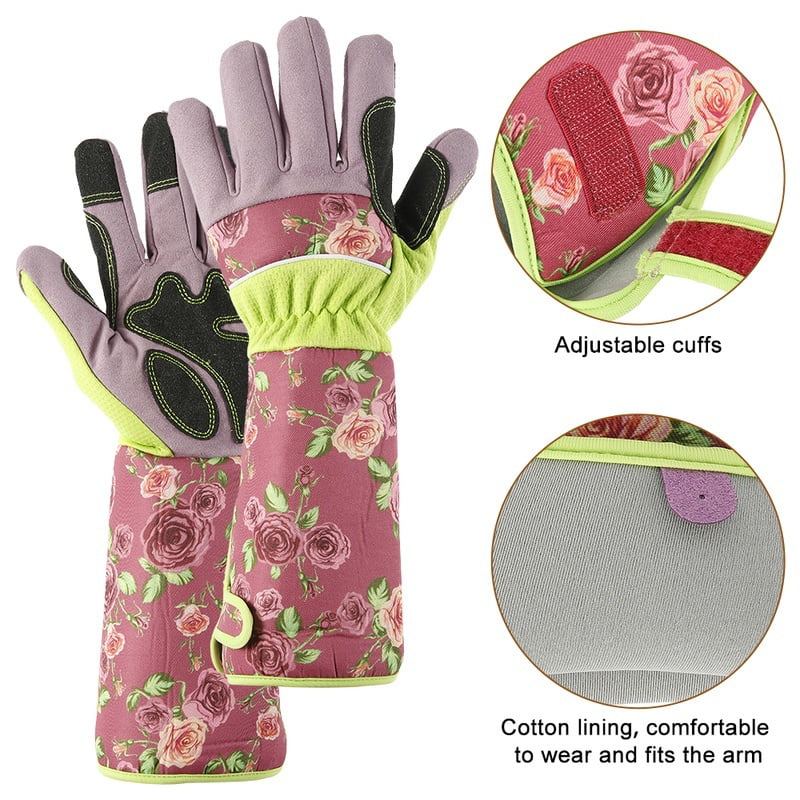 Willstar Thorn Proof Ladies Garden Gauntlet with Long Sleeves Long Gardening Gloves for Women Arms Elbow Protective Long Thorn Proof Garden Gloves for Rose Pruning