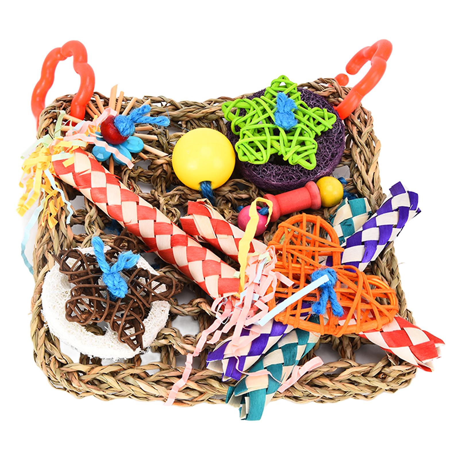 Bird Climbing Net Colorful Loofah Parrot Chewing Toy For Pet Birds Little Parrots