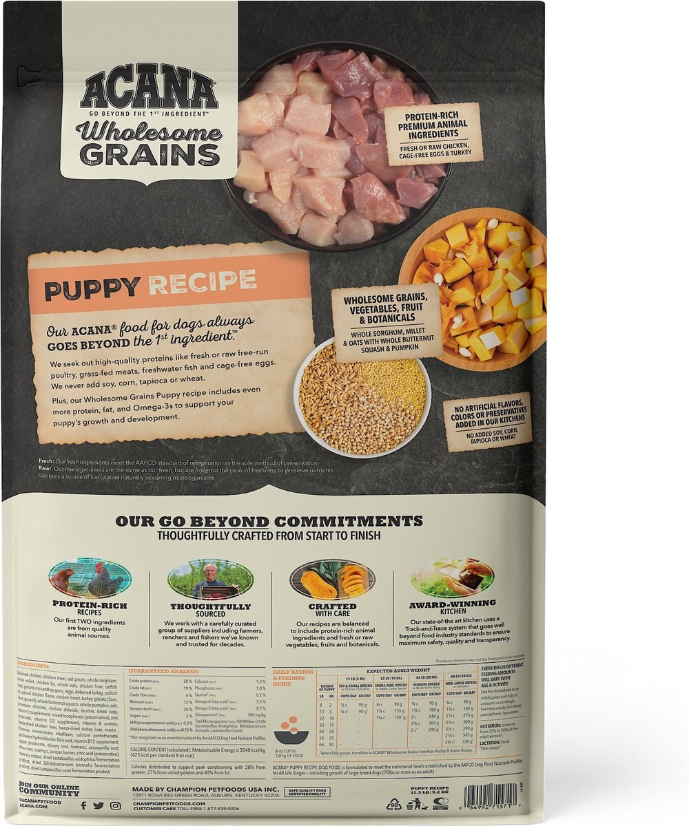 ACANA Wholesome Grains Puppy Recipe Dry Dog Food