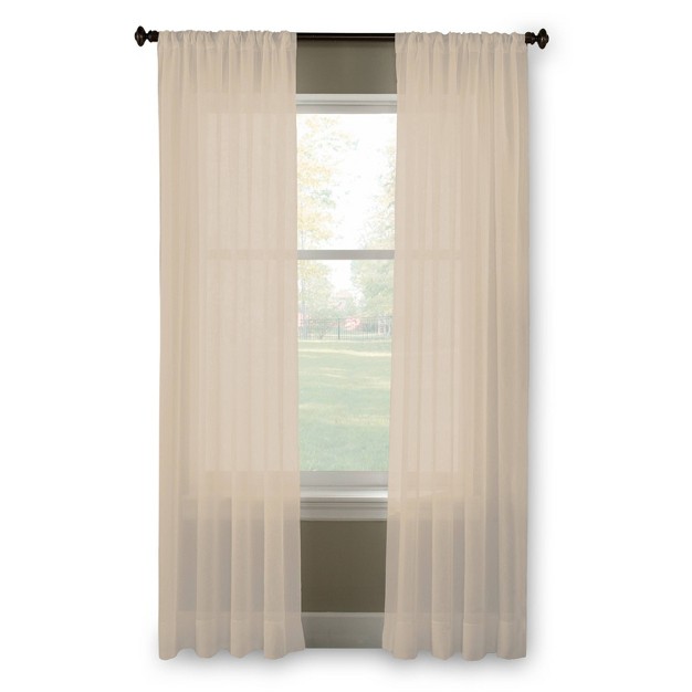 1pc Sheer Trinity Crinkle Voile Window Curtain Panel Curtainworks