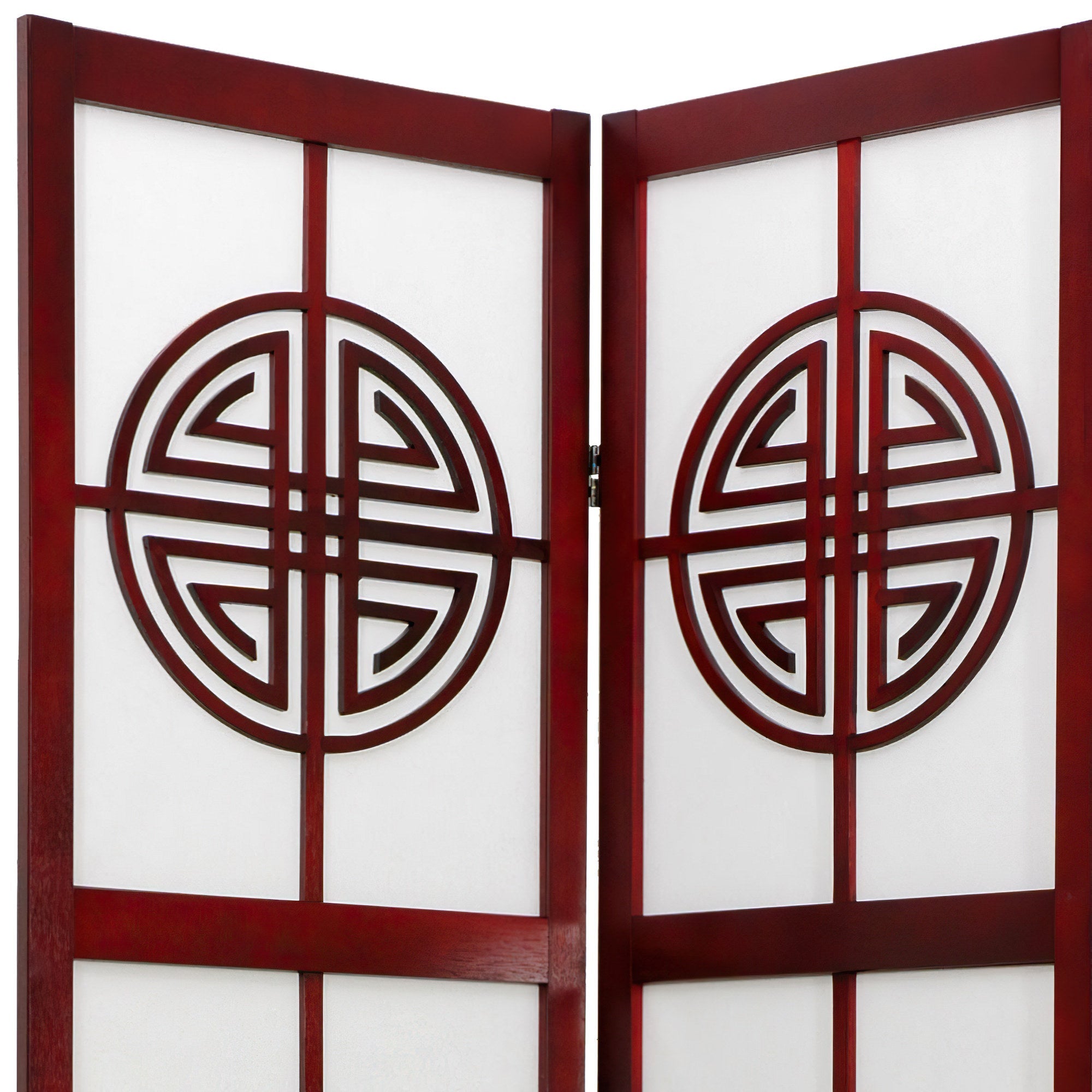 Oriental Furniture 6 ft. Tall Long Life Shoji Screen - 4 Panel - Rosewood