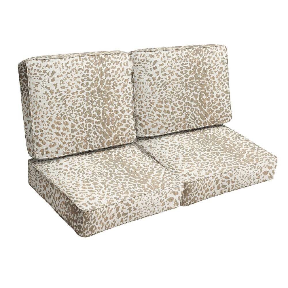 Sunbrella Leopard Print Indoor/ Outdoor Deep Seating Loveseat Cushion Set