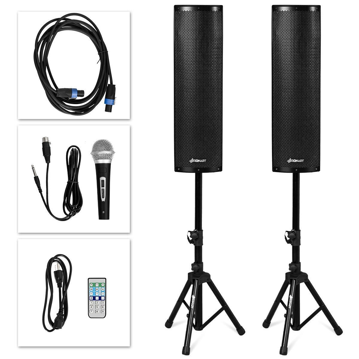 Costzon Active 3-Way 6.5'' 200W All-in-one PA Speaker DJ Loud Speaker with Bluetooth