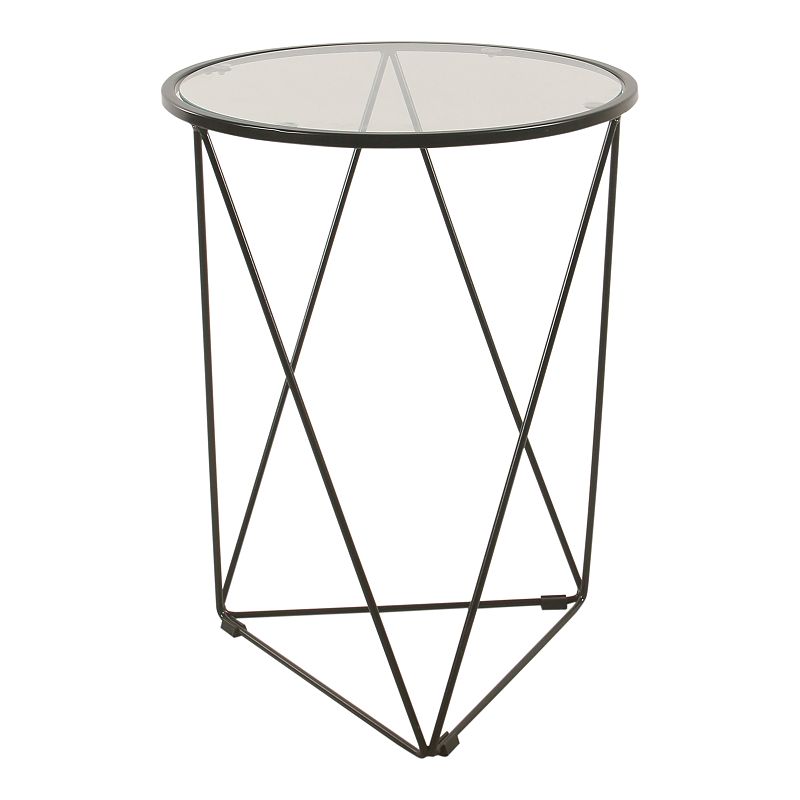 HomePop Metal and Glass Triangle Accent Table