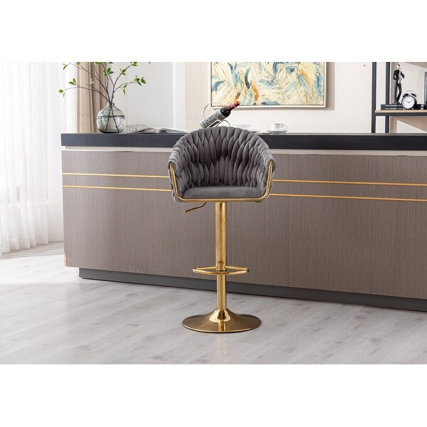 Retro Bar Stool with Footrest for Bar， Livingroom