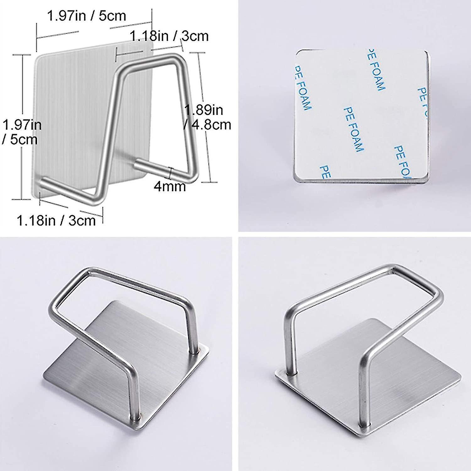 Adhesive Sponge Holder Sink Caddy For Kitchen Accessories - Sus304 Stainless Steel Rust Proof Waterp