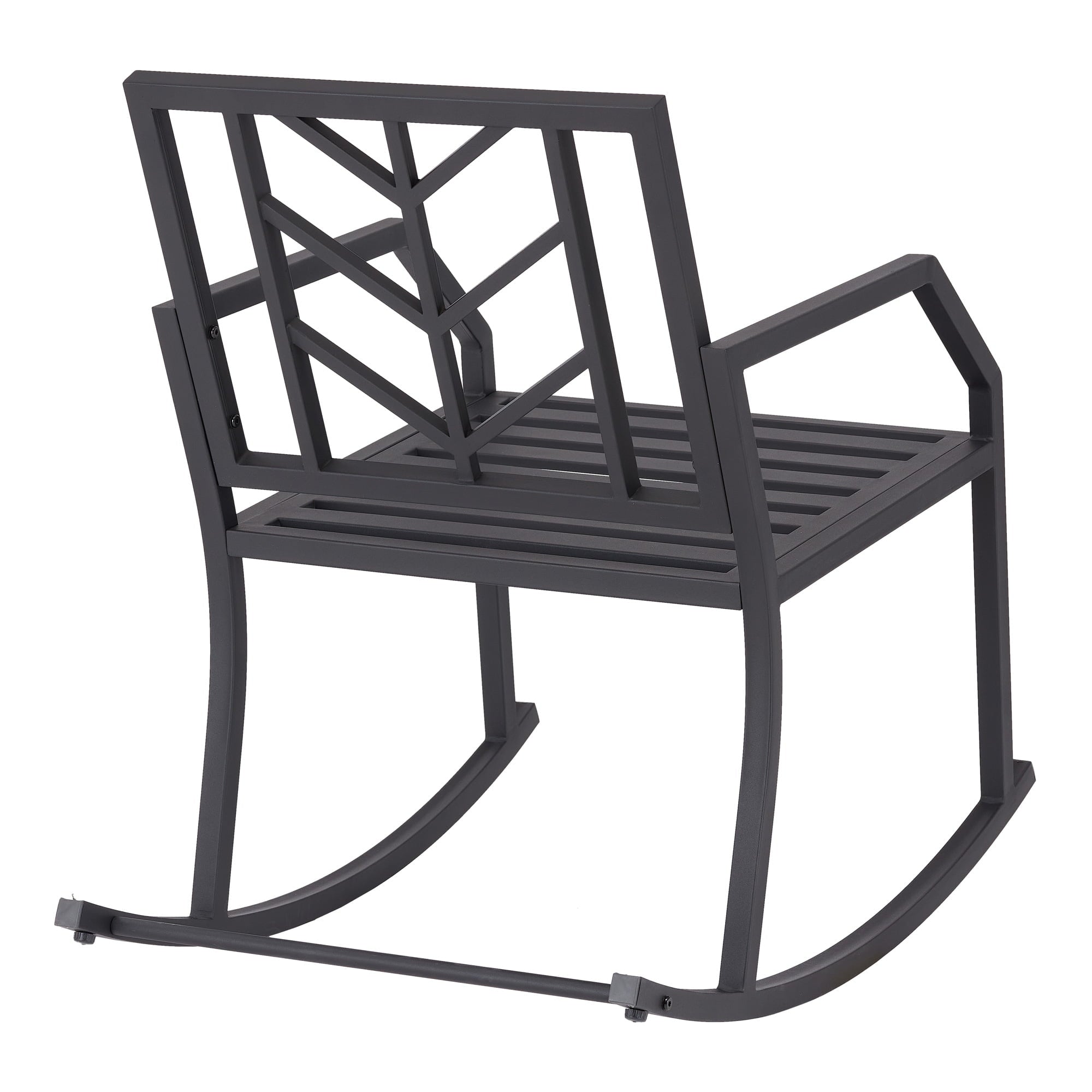 Mainstays Evry Bell Outdoor Metal Rocking Chair, Black Finish