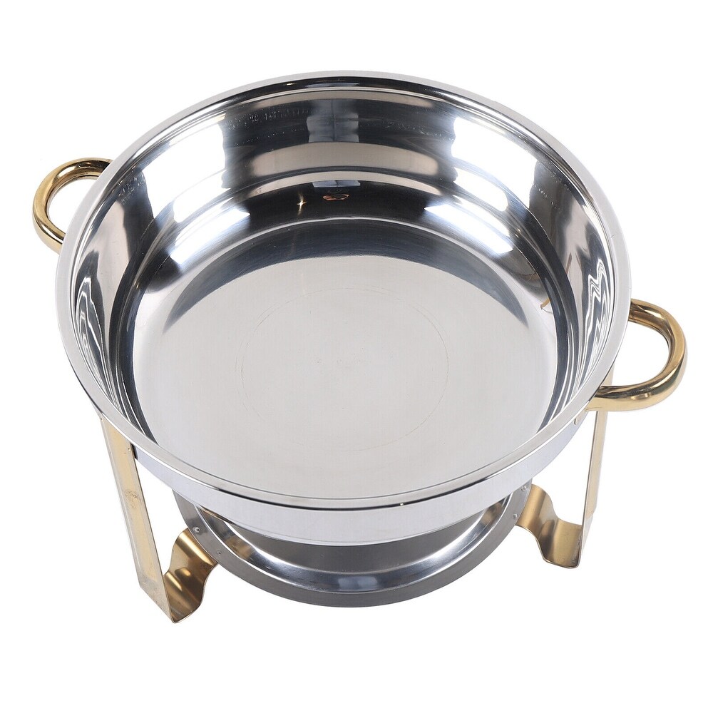 Stainless Steel Round Chafing Dish 4 Quart Serving Buffet Warmer