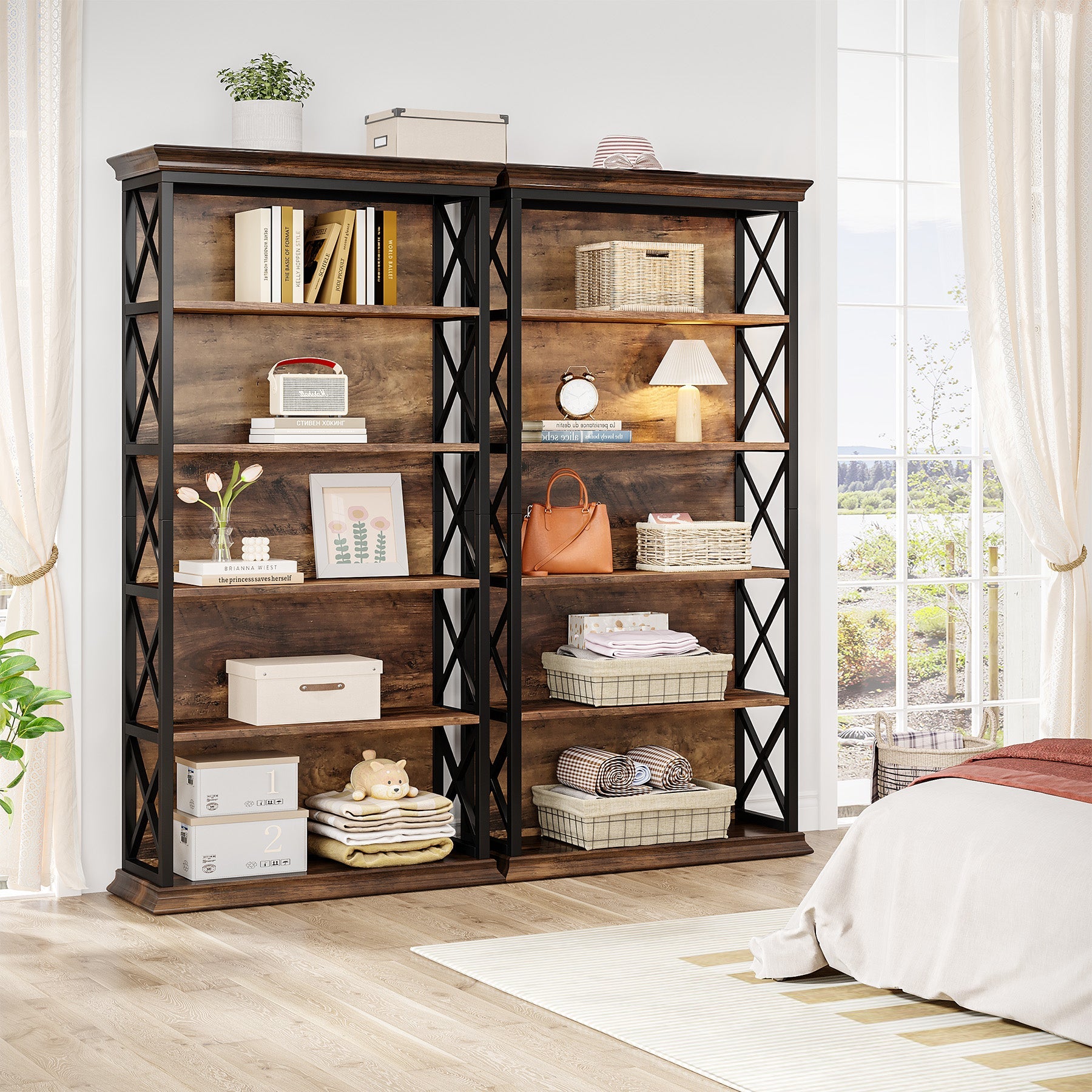 6-Tier Bookshelf, 70.87 Etagere Bookcase for Home Office