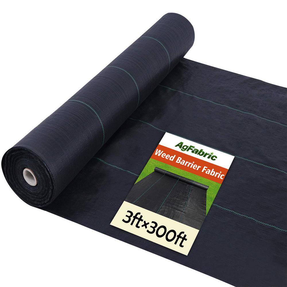 Agfabric 3 ft. x 300 ft. Polypropylene Geotextile Underlayment Weed Barrier Landscape Fabric Ground Cover Weed Block Fabric GC3003300RI