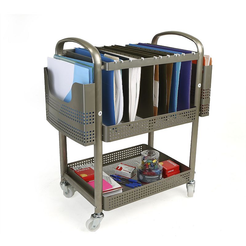 Mind Reader Heavy Duty Metal Mobile File Cart