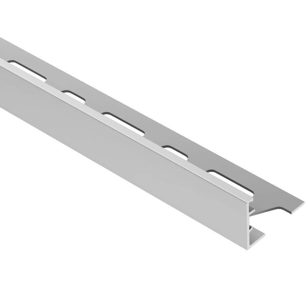 Schluter Systems Schiene Satin Anodized Aluminum 1 in. x 8 ft. 2-12 in. Metal L-Angle Tile Edging Trim AE250