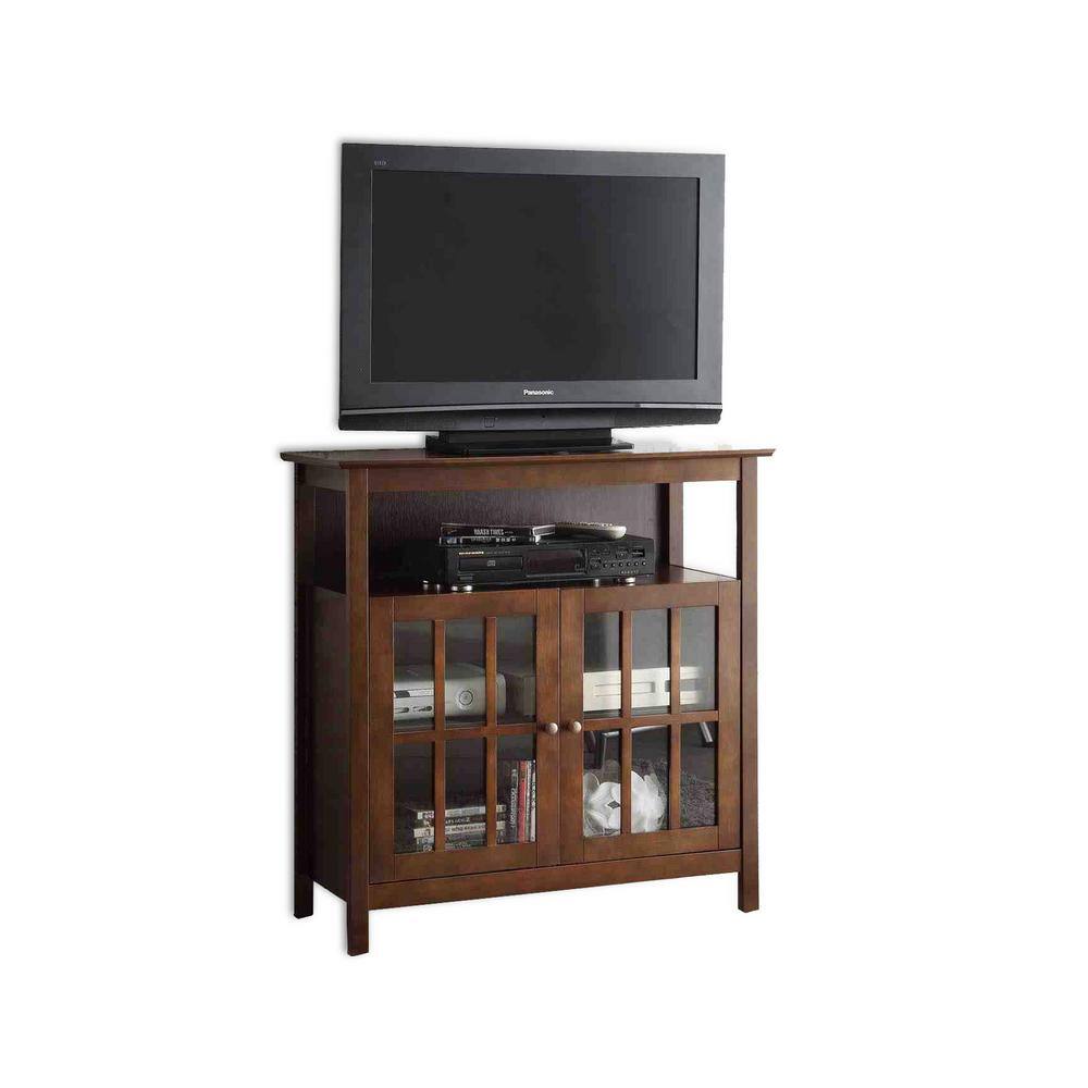 Convenience Concepts 36 in. Espresso Wood TV Stand 42 in. with Doors 8066070