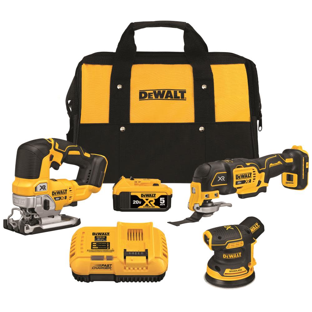 DEWALT 20V MAX XR 3 Tool Woodworking Brushless Kit